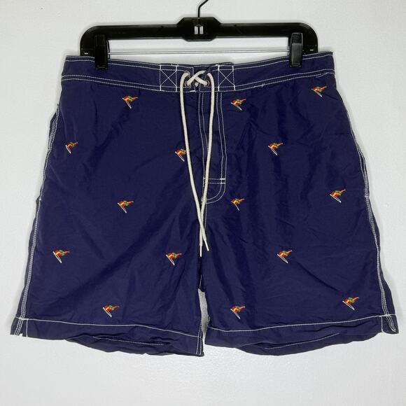 Polo Ralph Lauren Swim Trunks Mens Medium Nautical Flag Board Shorts Beach - Picture 1 of 6